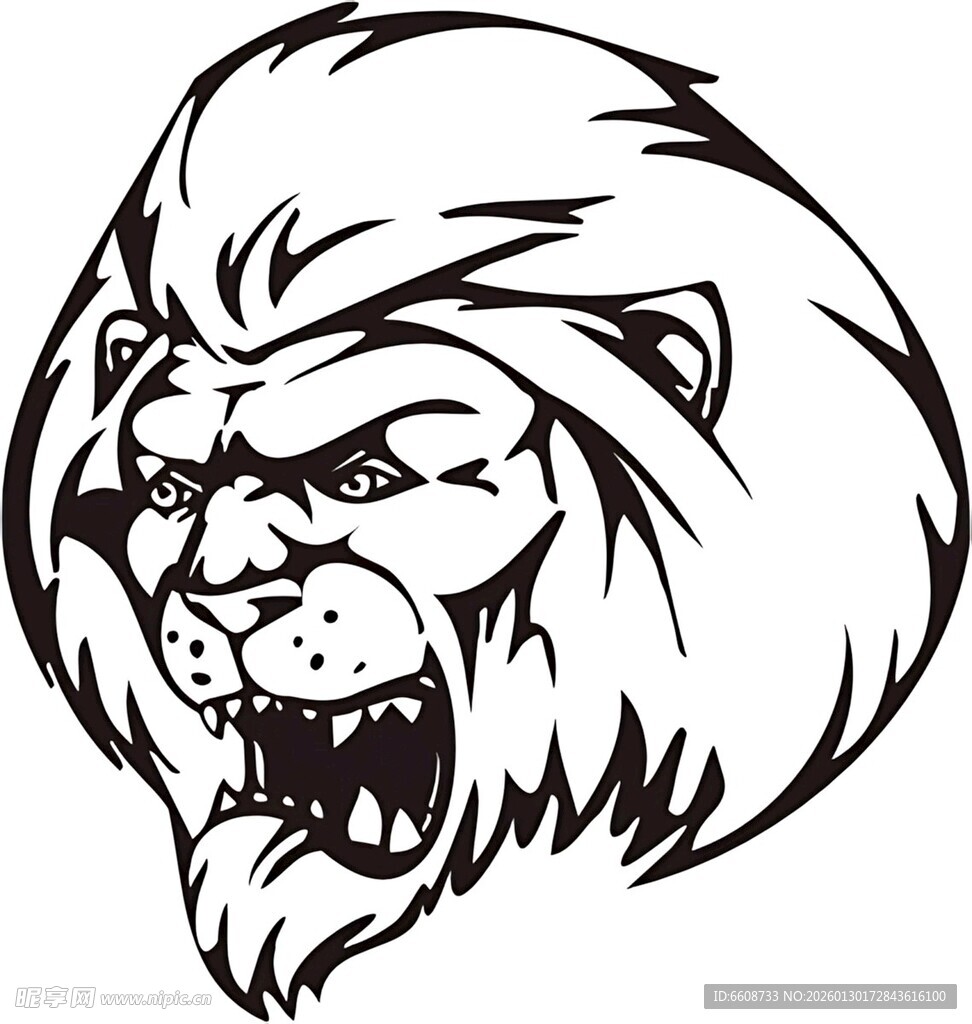 咆哮的狮子头像