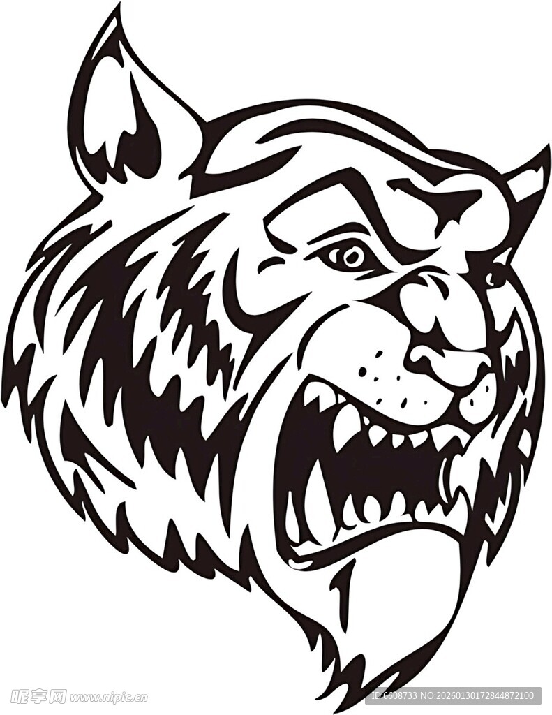 咆哮的老虎头像