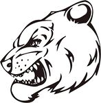 咆哮的熊头图案