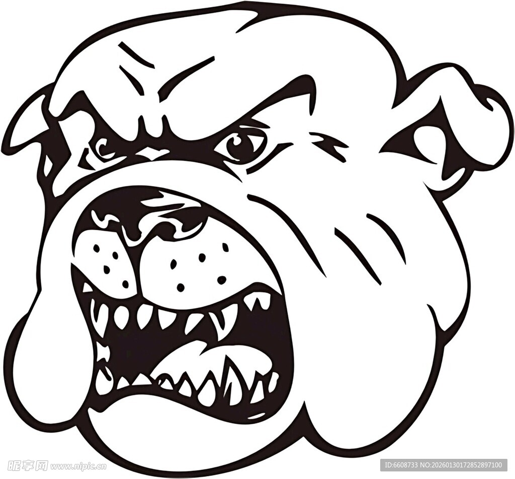 愤怒斗牛犬头像