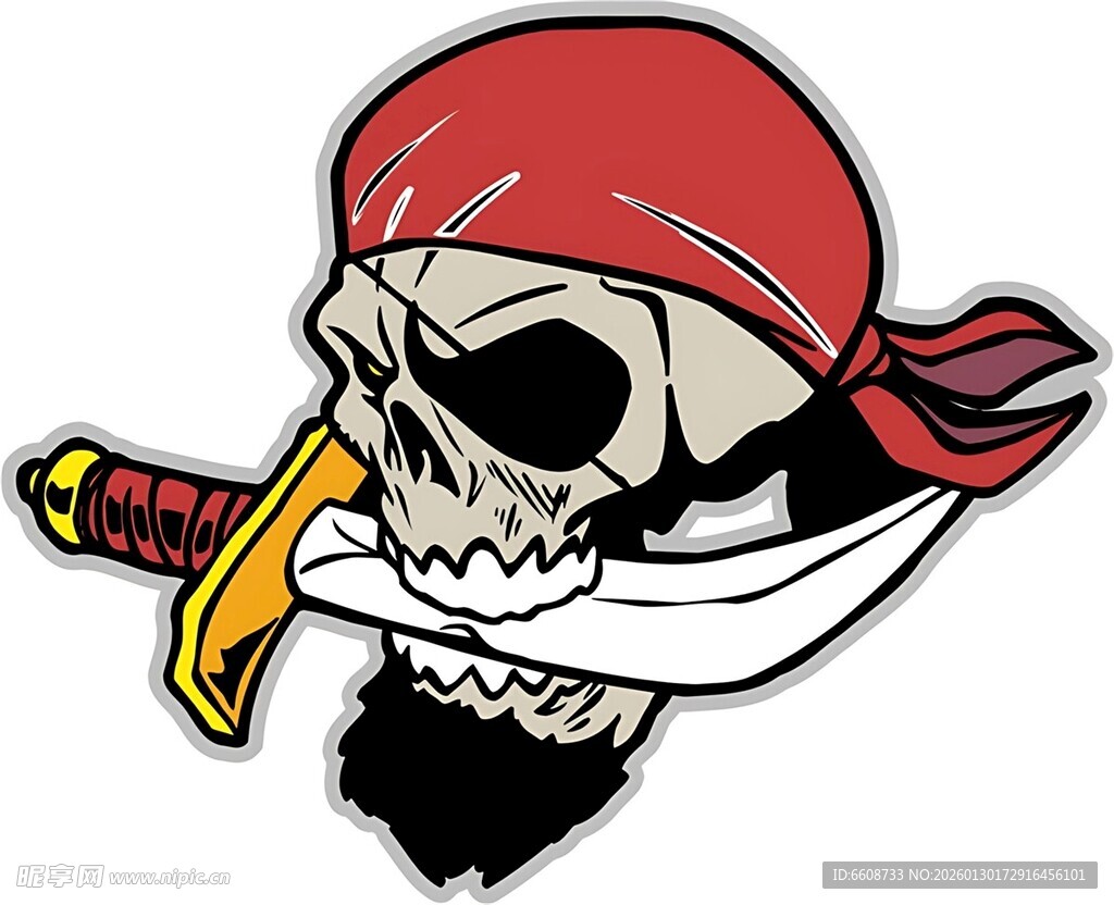 海盗骷髅头与刀剑标志