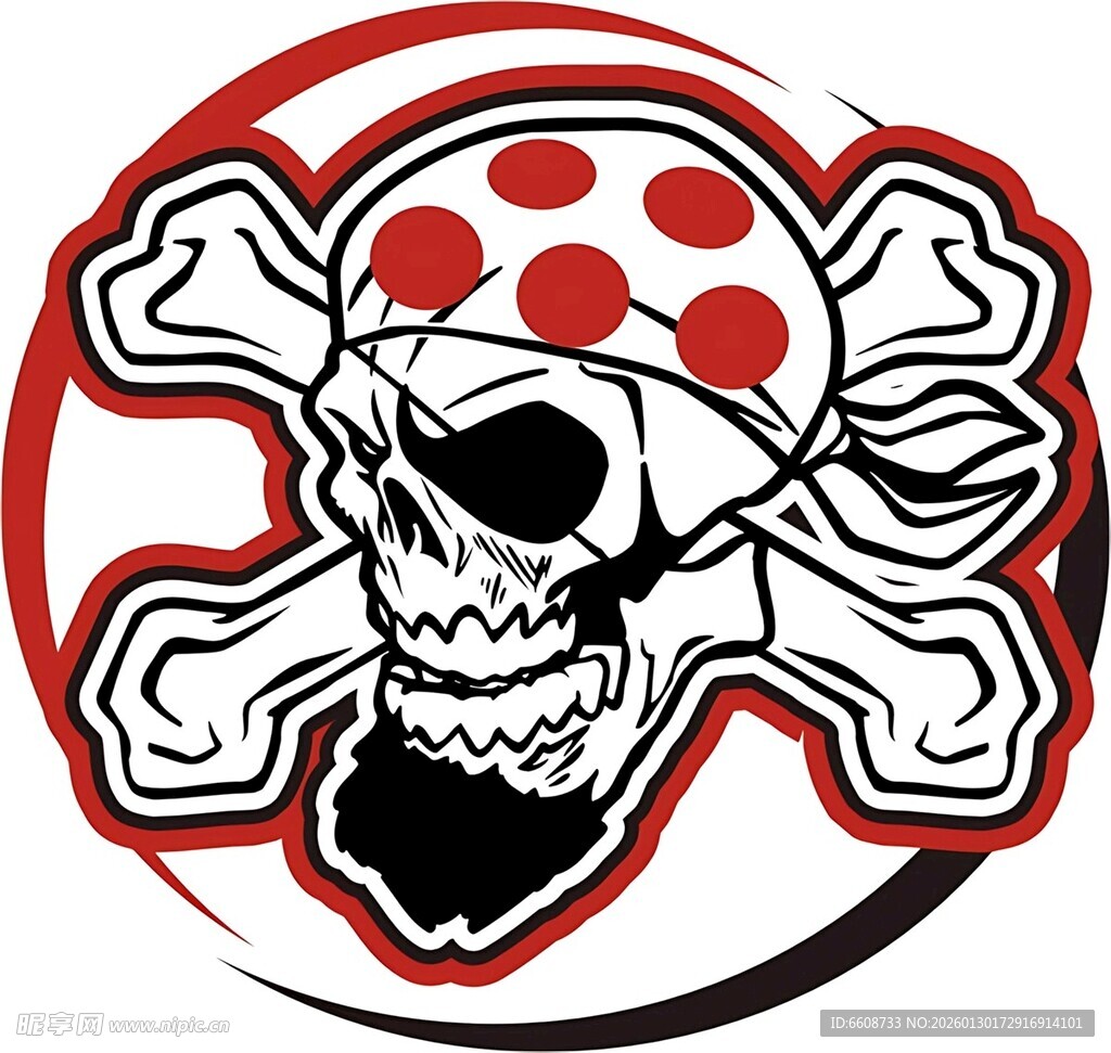 骷髅与交叉骨标志图案