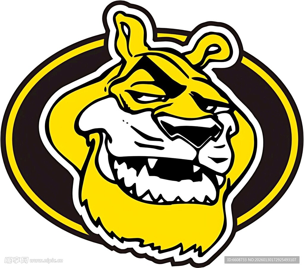 黄色虎头标志
