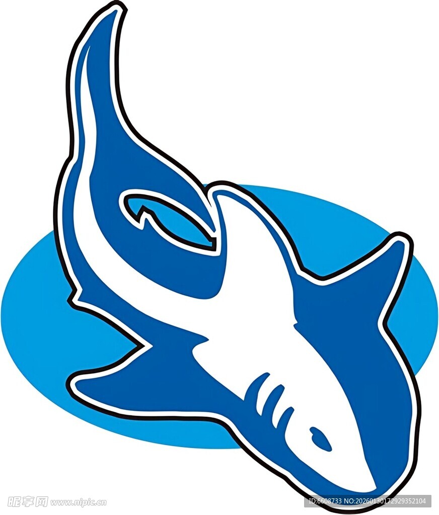 蓝色鲨鱼标志图案