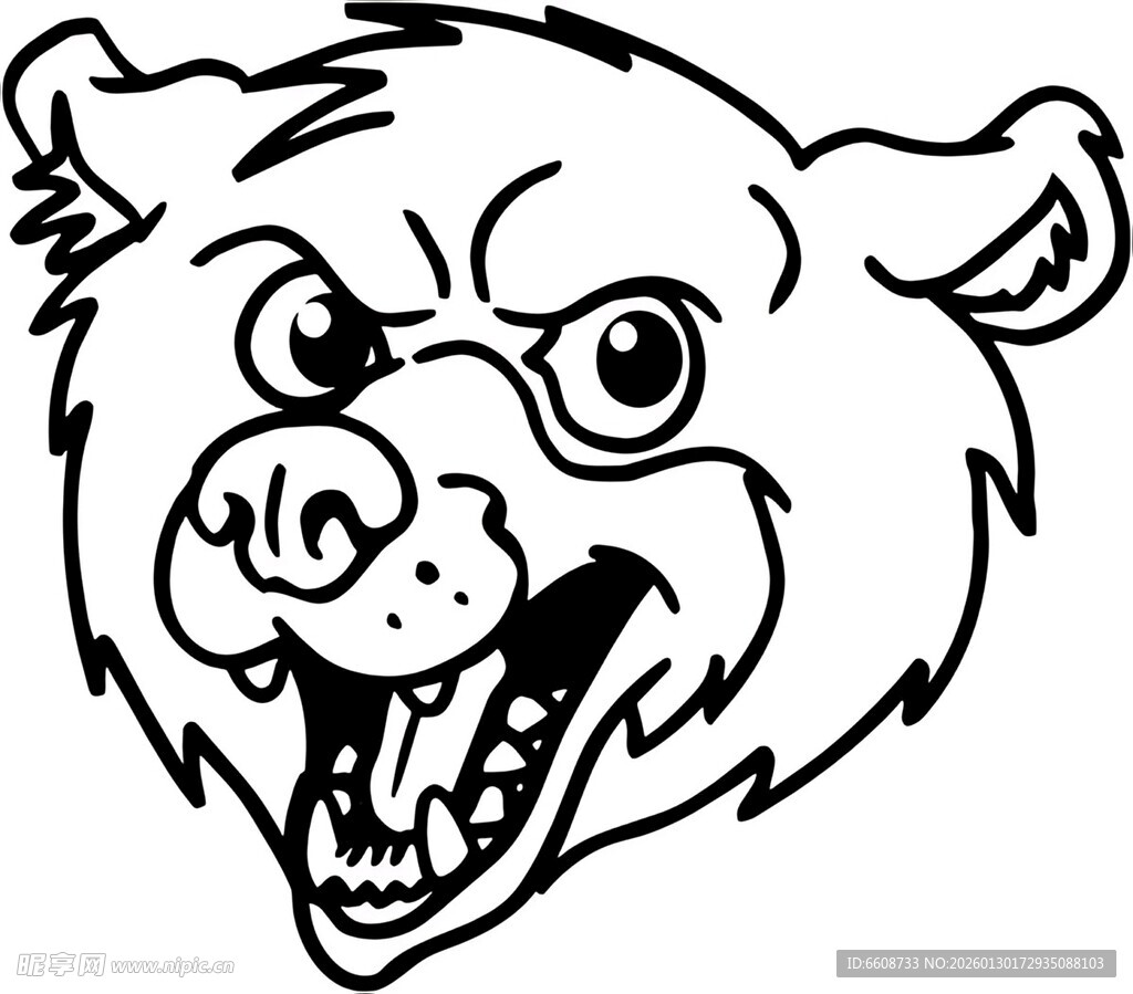 愤怒的熊头形象