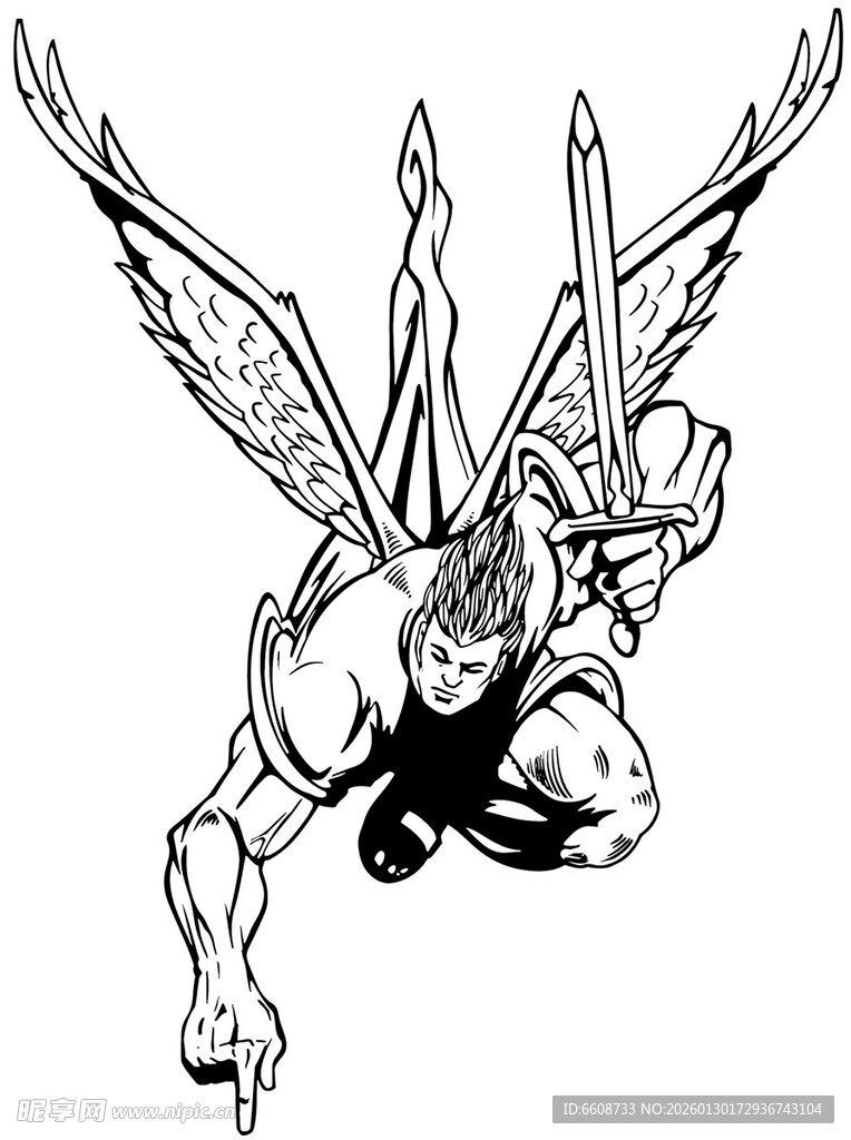 手握长剑的手臂