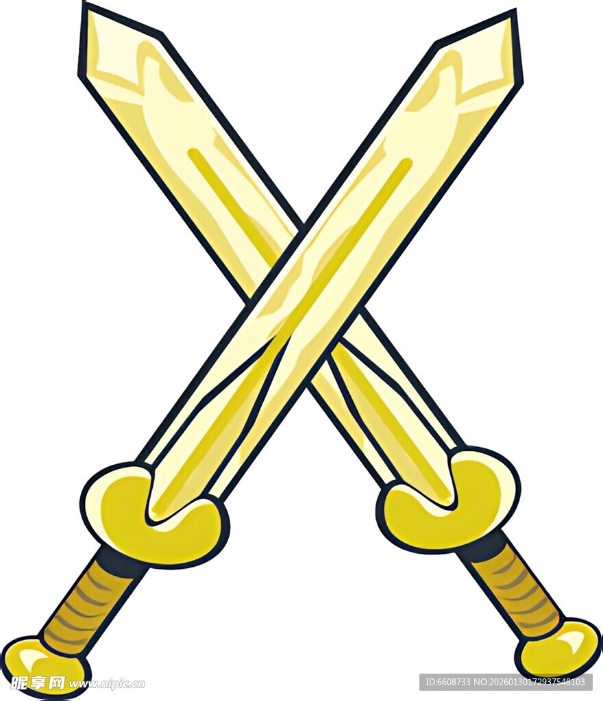 交叉的金色宝剑