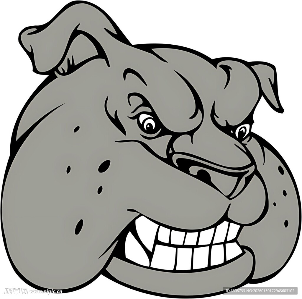 愤怒的斗牛犬头像