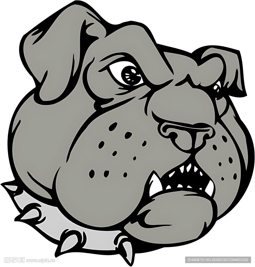 愤怒的斗牛犬头像