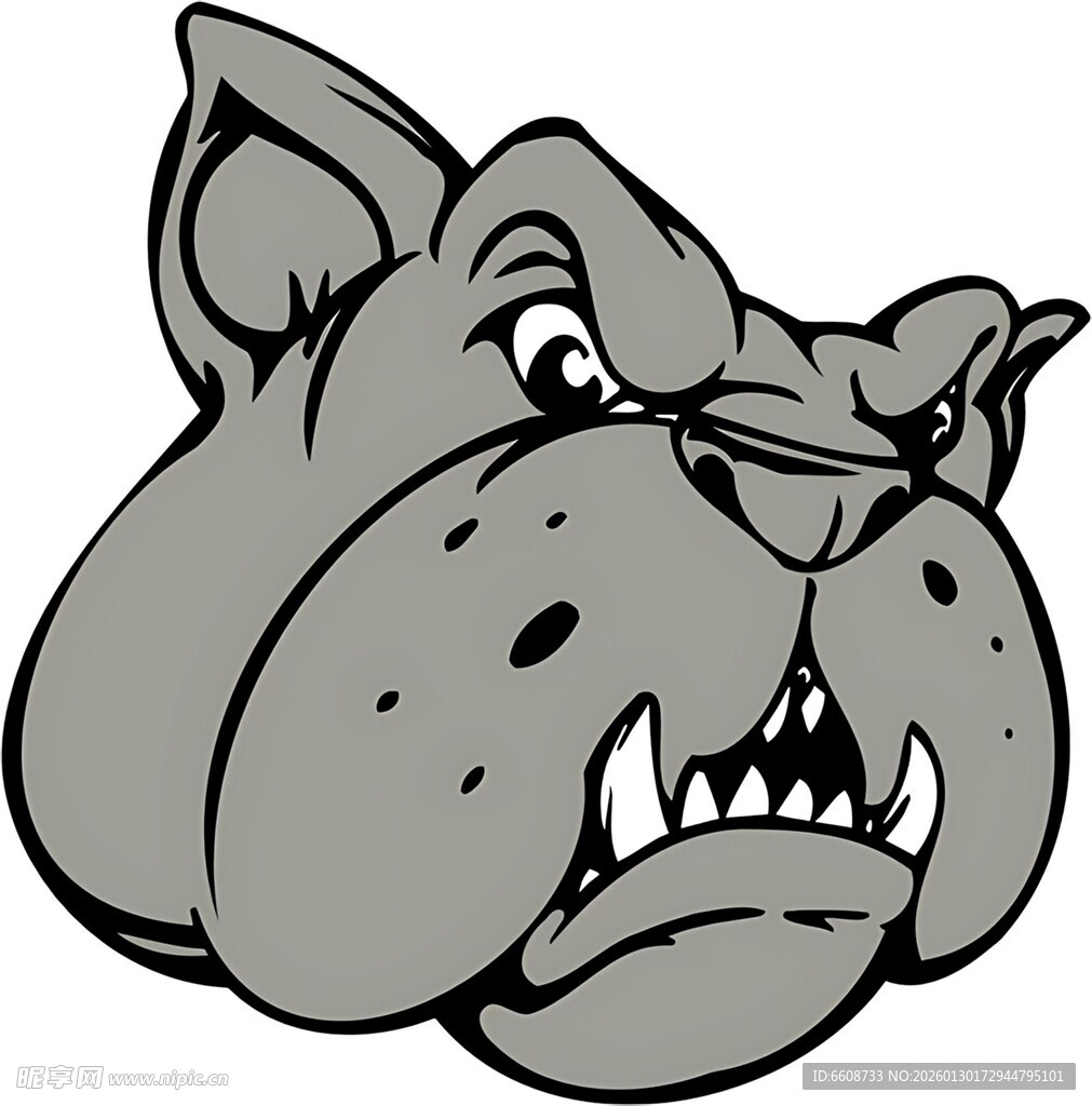 愤怒斗牛犬头像