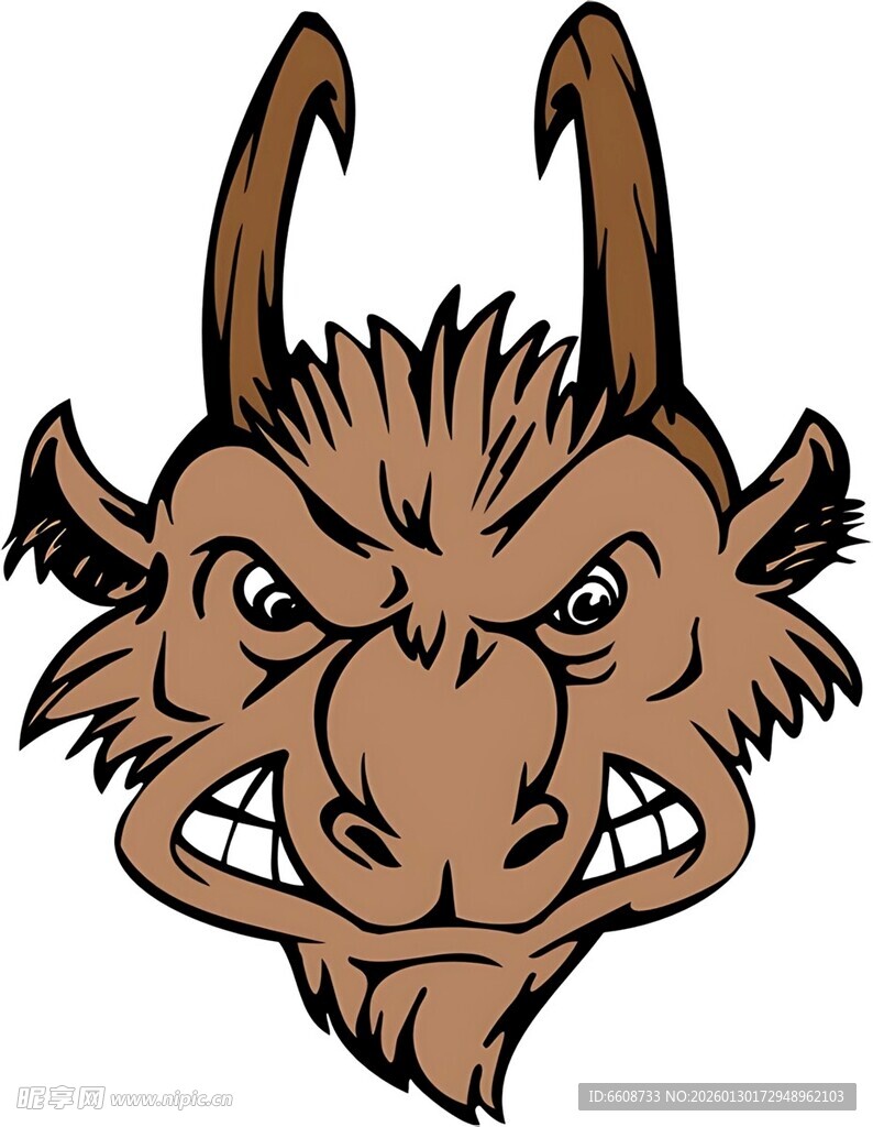 愤怒的长角怪物头像