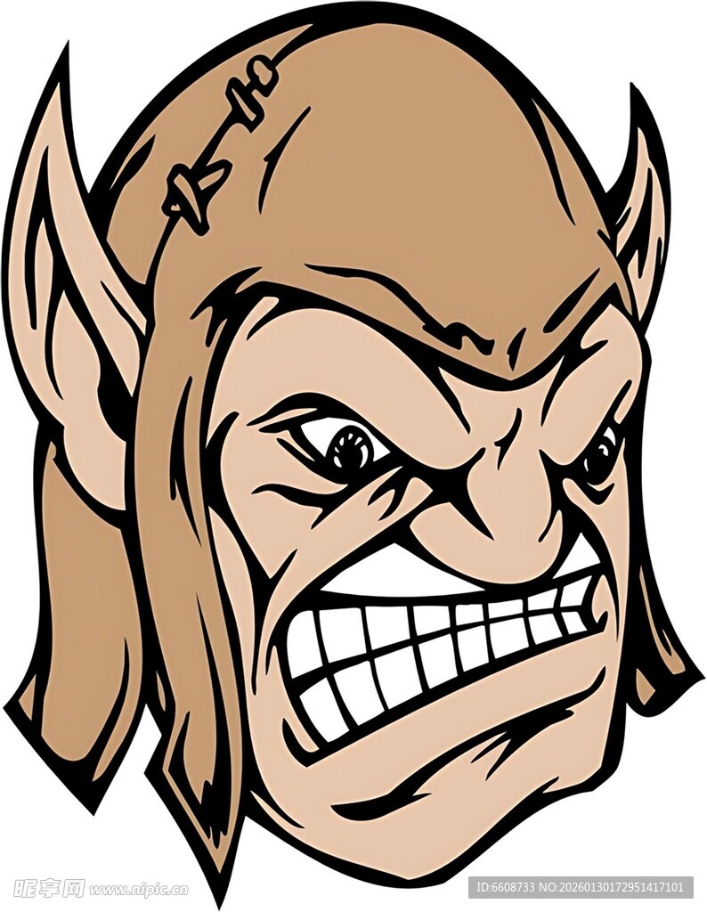 愤怒的兽人头像