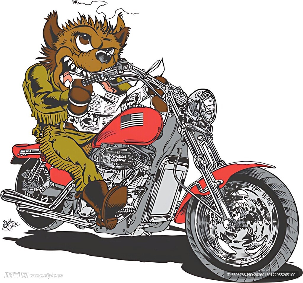 狼人骑摩托酷炫形象