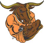 强壮公牛展示肌肉形象