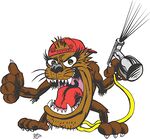 愤怒老鼠持枪搞怪形象