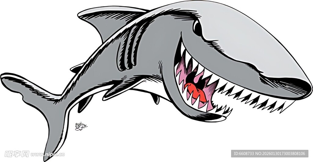 凶猛鲨鱼卡通形象