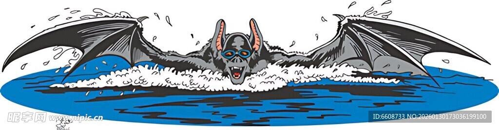 蝙蝠造型船在海面航行