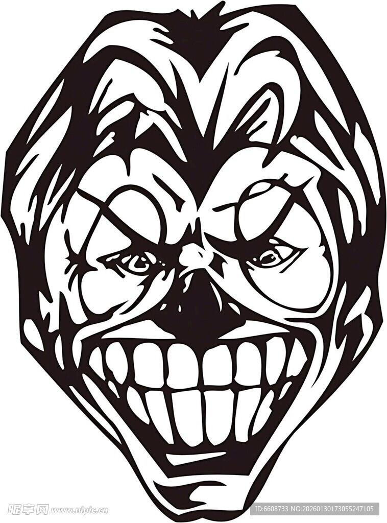 诡异笑脸小丑头像