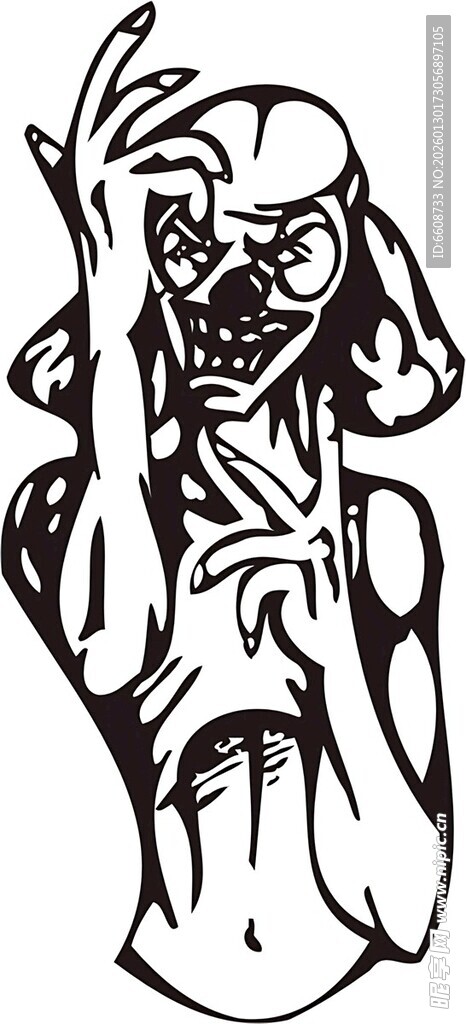 抽象女性线条艺术插画