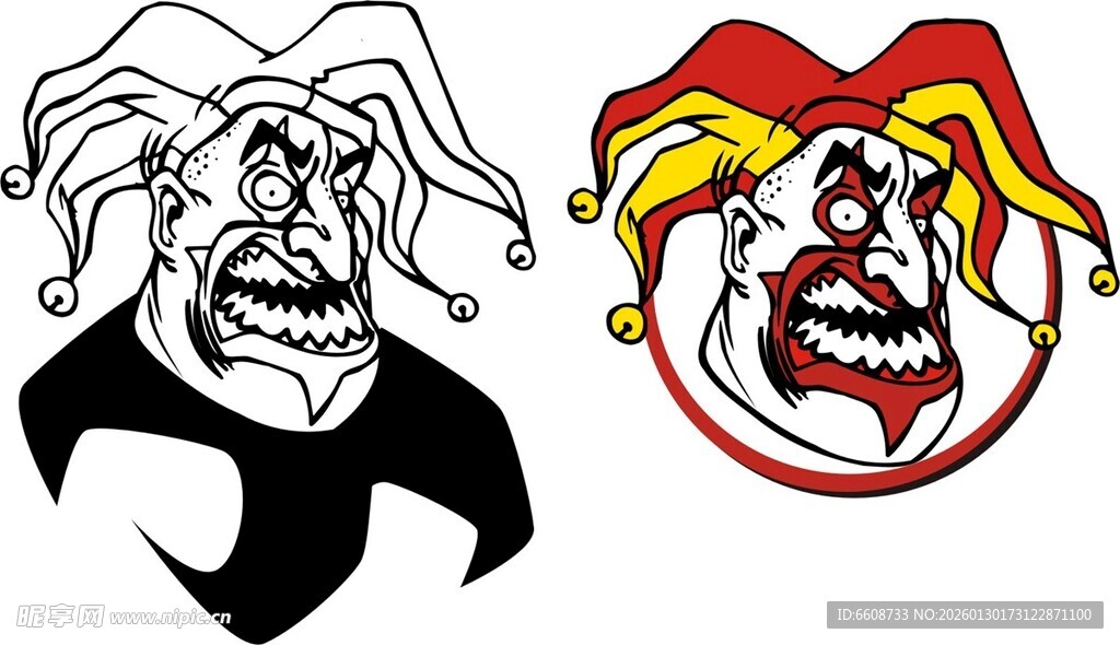 诡异小丑头像形象设计