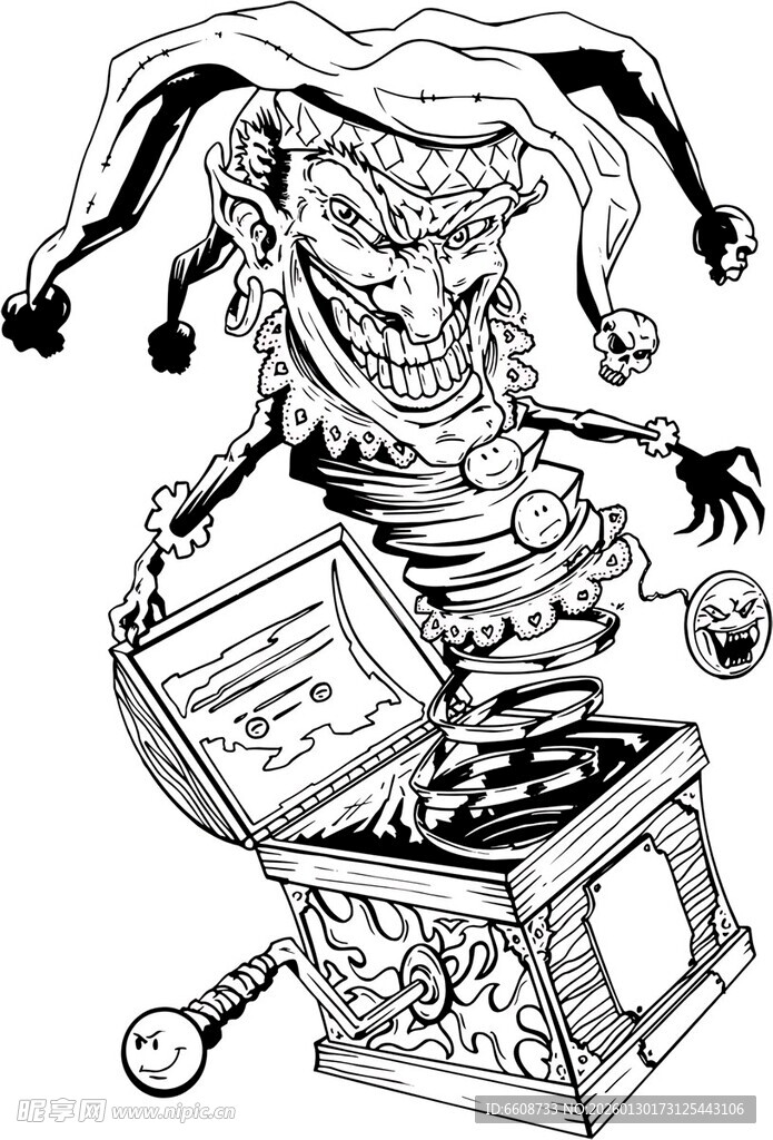 小丑与宝箱的奇幻场景