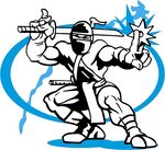 忍者战士持剑战斗姿态