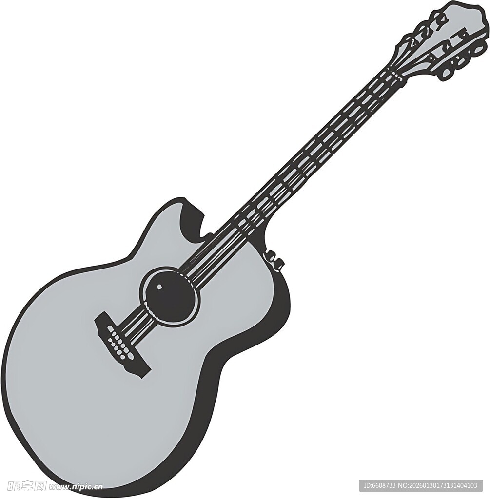 简约风格的电吉他插画