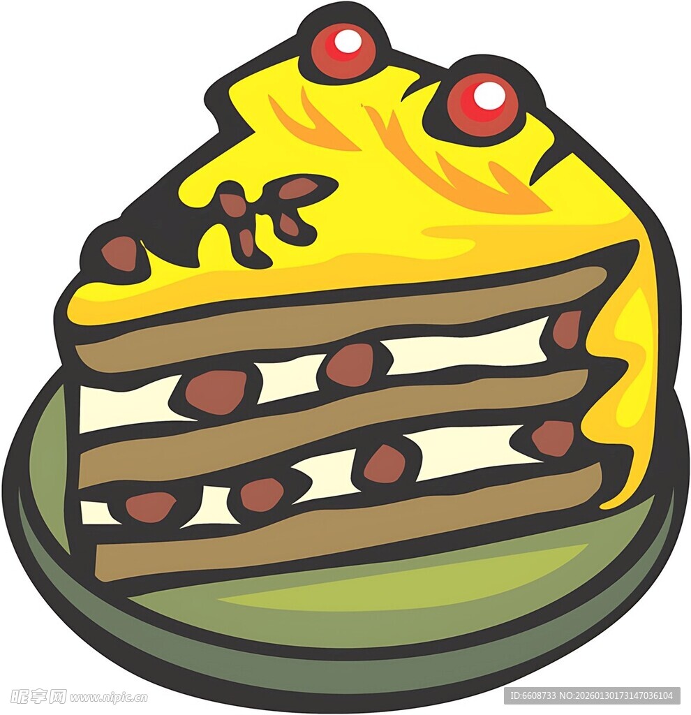 美味卡通蛋糕切片