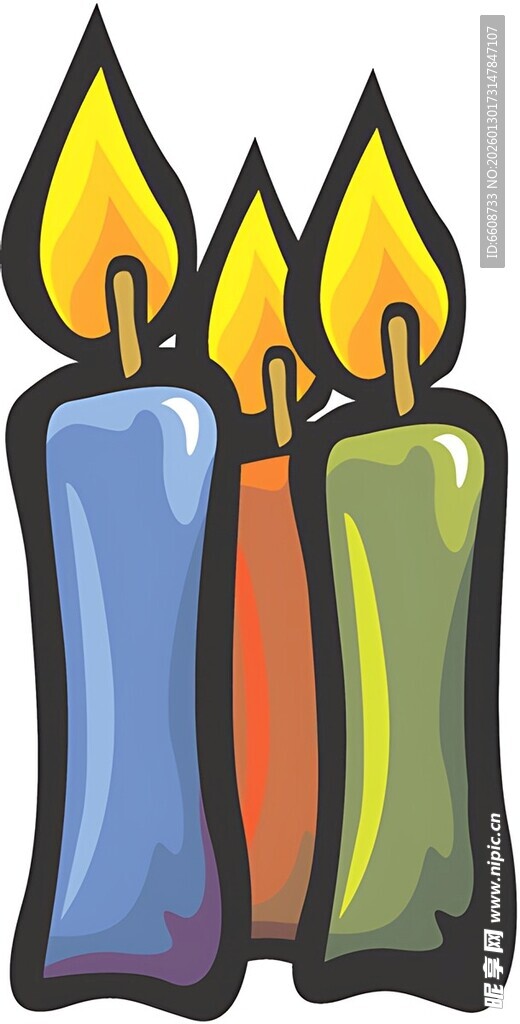 多彩蜡烛点亮温馨时刻