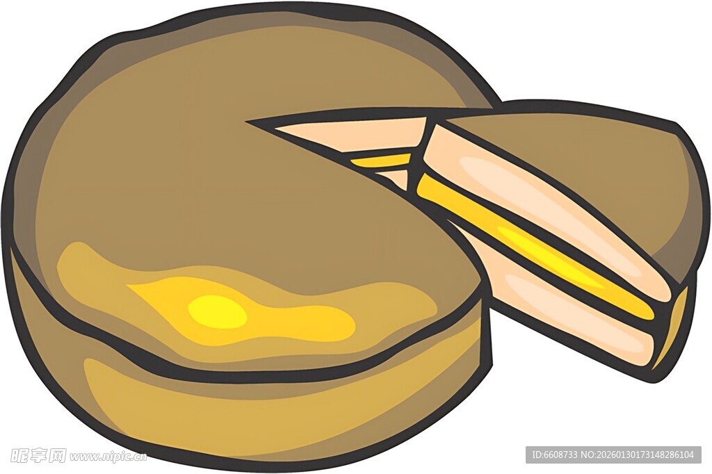 卡通风格夹心奶酪切片