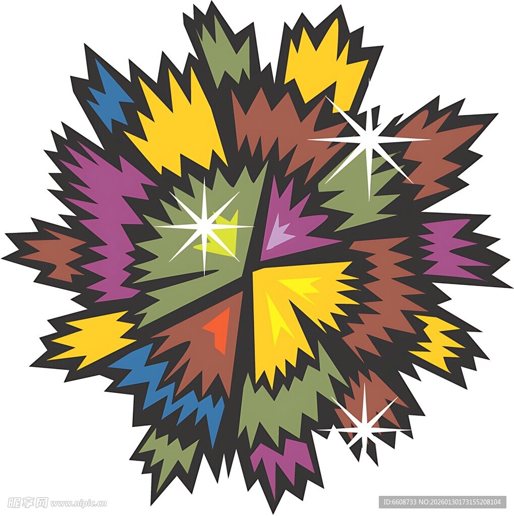 多彩几何爆炸图案设计