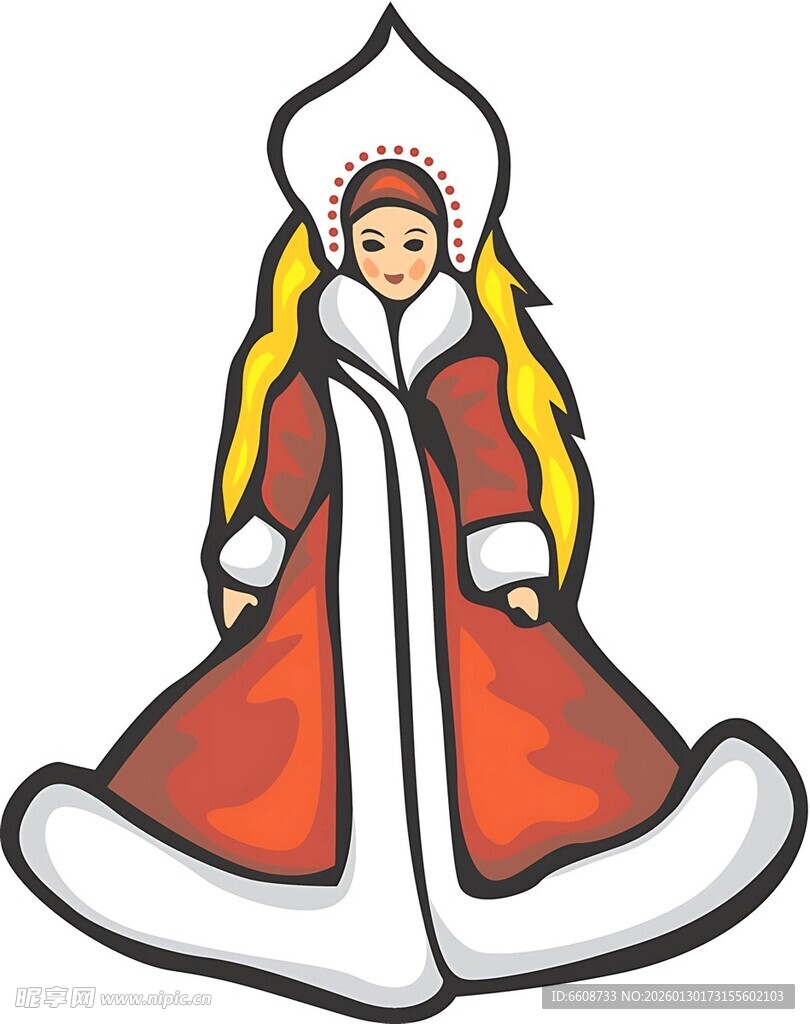 俄罗斯传统服饰少女形象