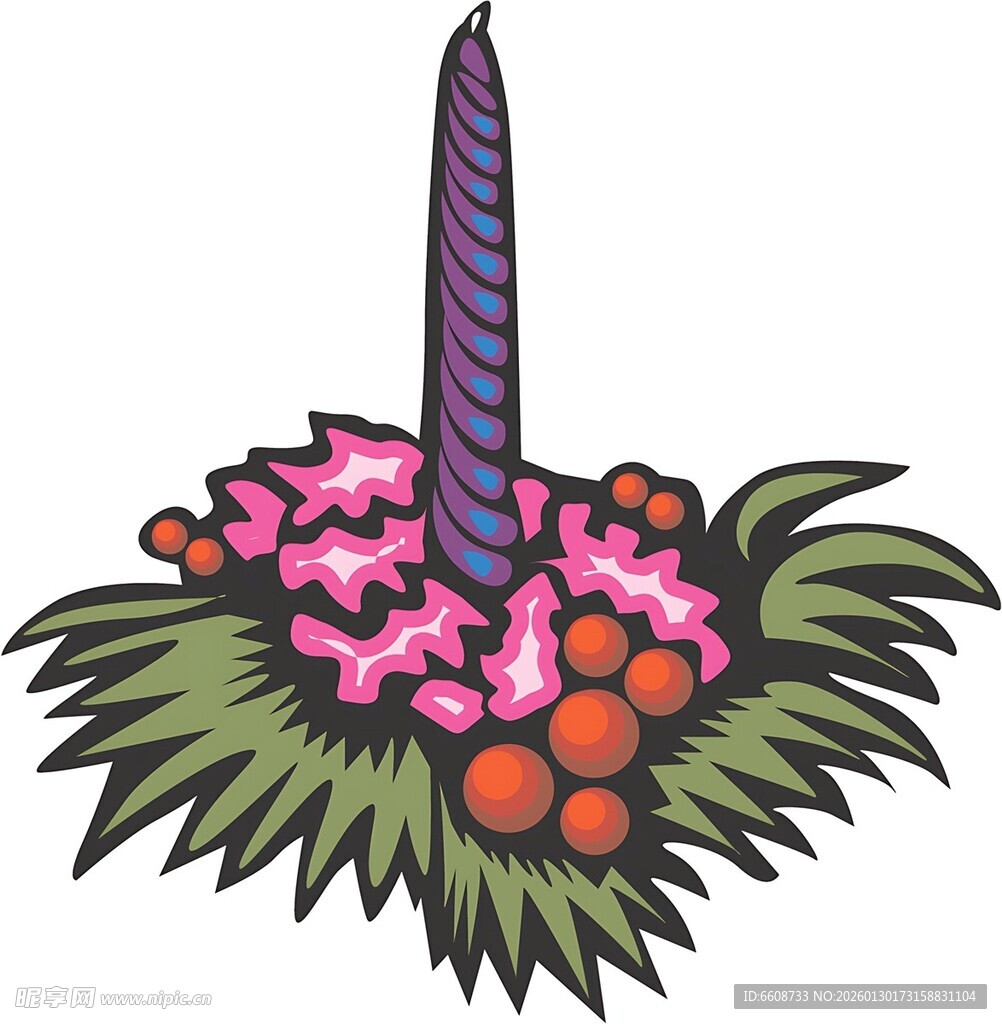 插有蜡烛的花卉装饰