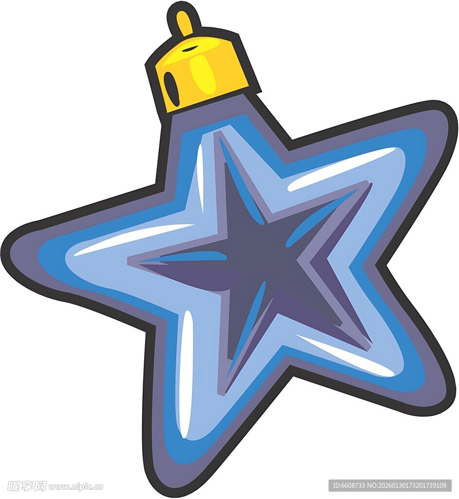 蓝色圣诞星星装饰