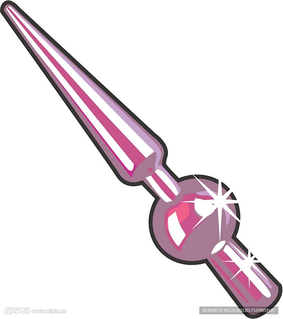 粉色魔法尖刺魔杖