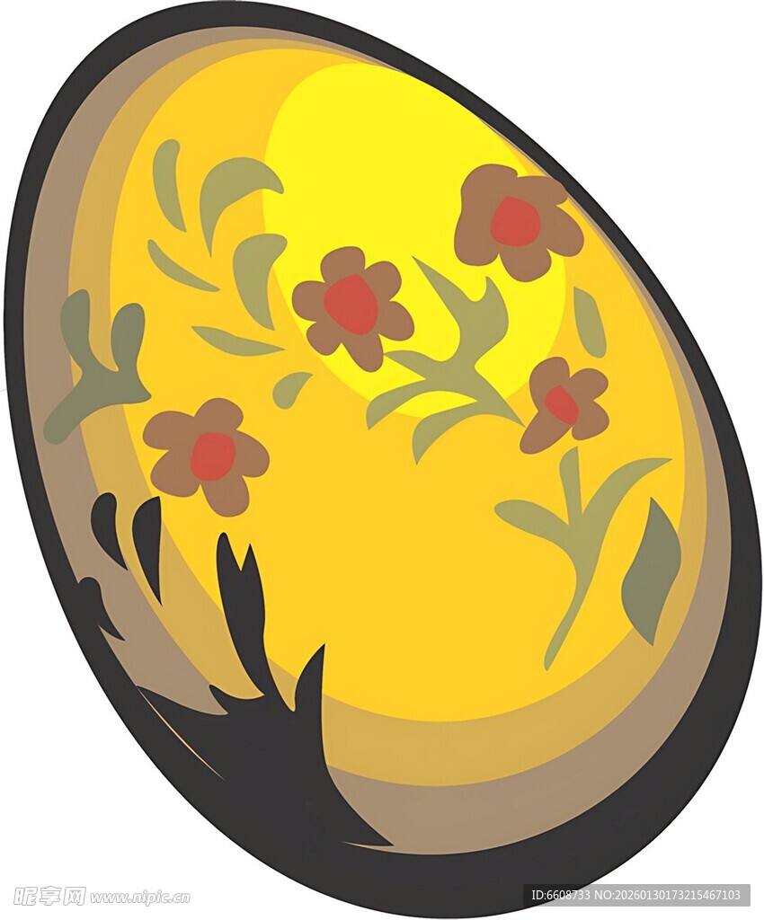 手绘花卉装饰彩蛋