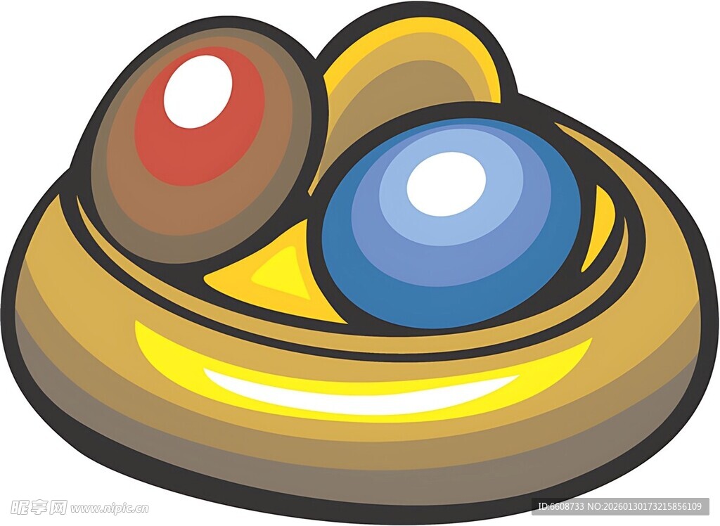 卡通风格的多彩蛋容器