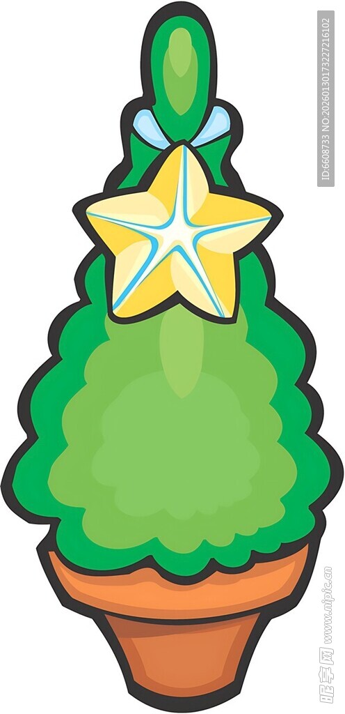 卡通盆栽圣诞树