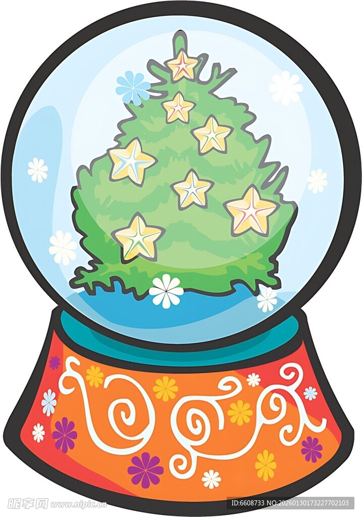 圣诞主题水晶球装饰