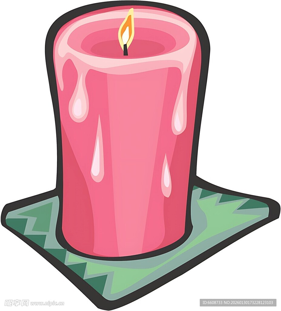 粉色蜡烛插画