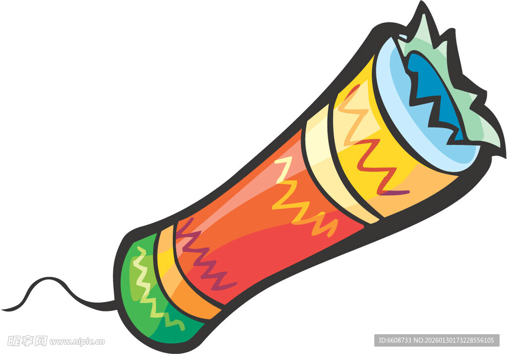 彩色卡通造型的烟花筒