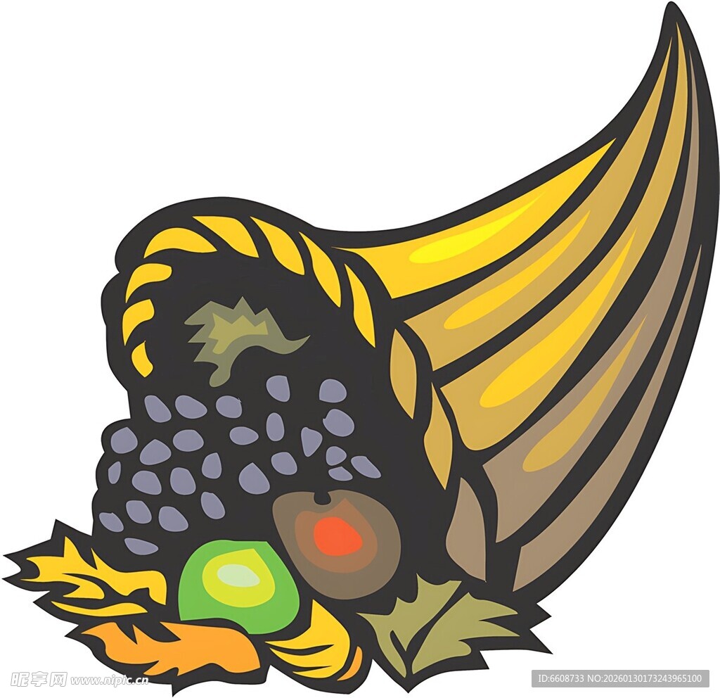 丰收玉米穗与多样水果