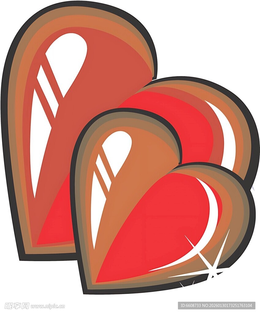 两颗闪耀爱心图案