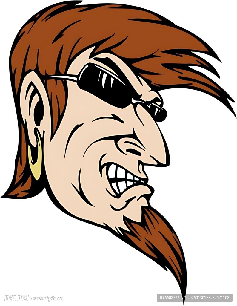 酷炫个性的卡通男子头像