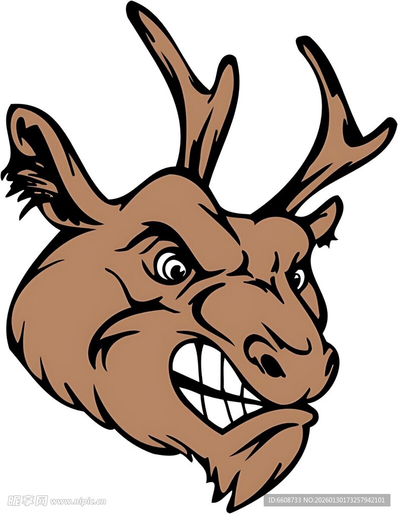 愤怒的鹿头形象