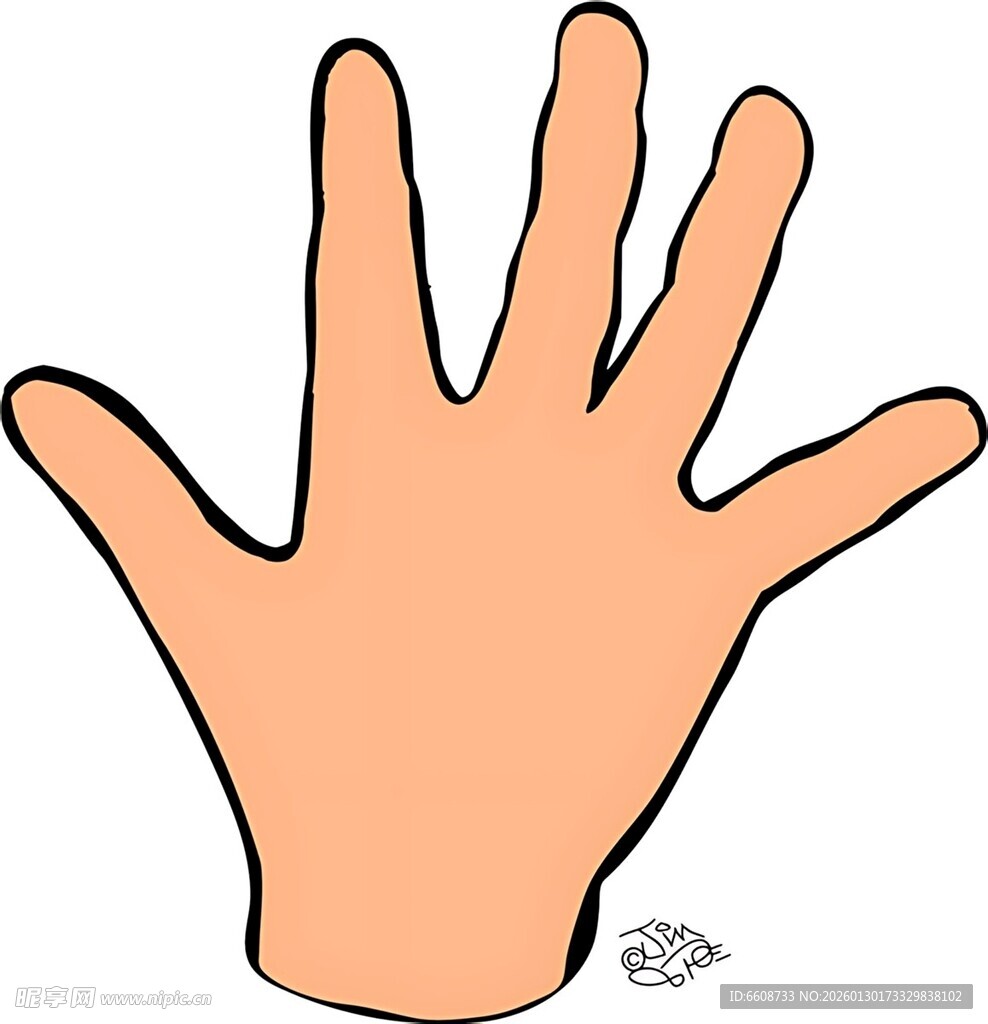 卡通风格的手掌图案