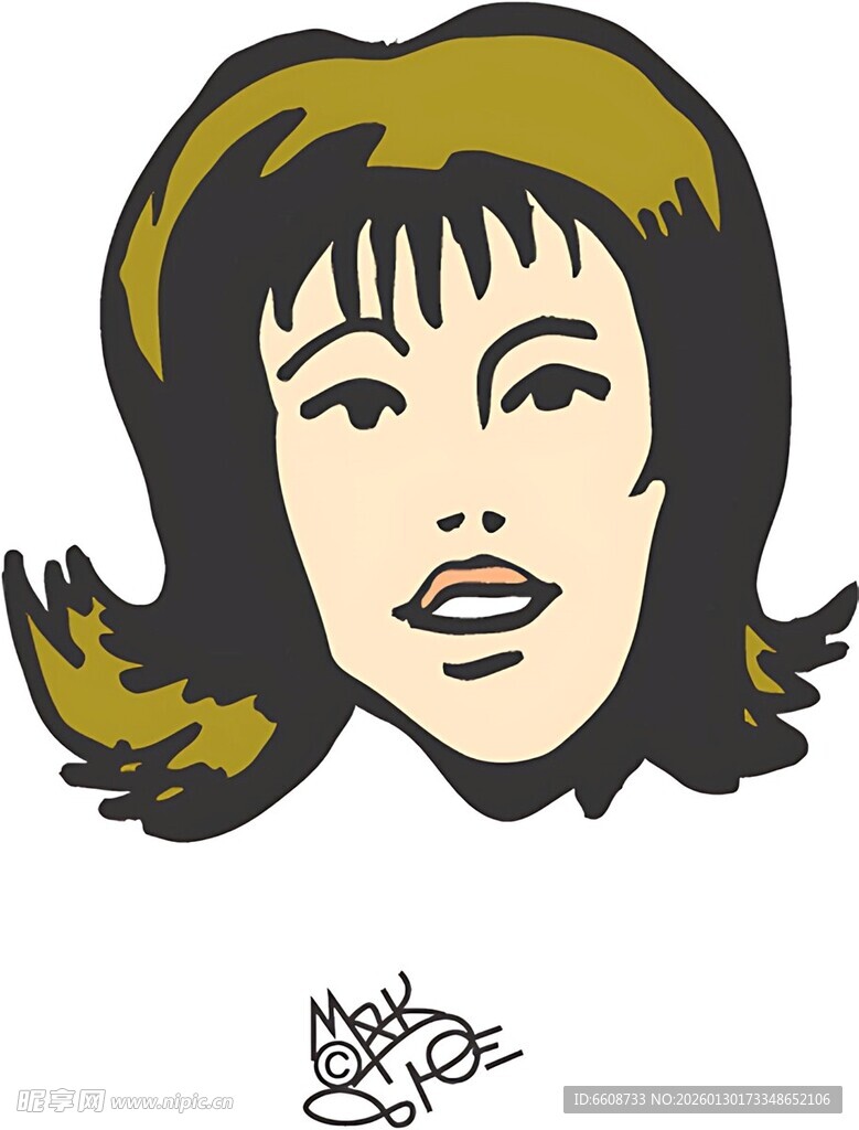 卡通风格女性头像