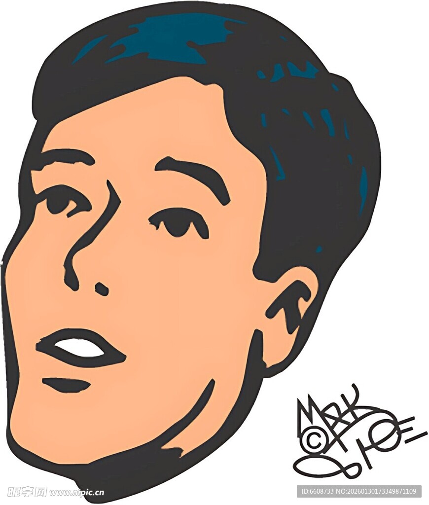 卡通风格男性头像