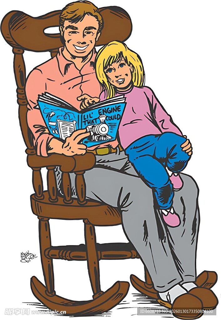 爷爷与孙女温馨共读时刻