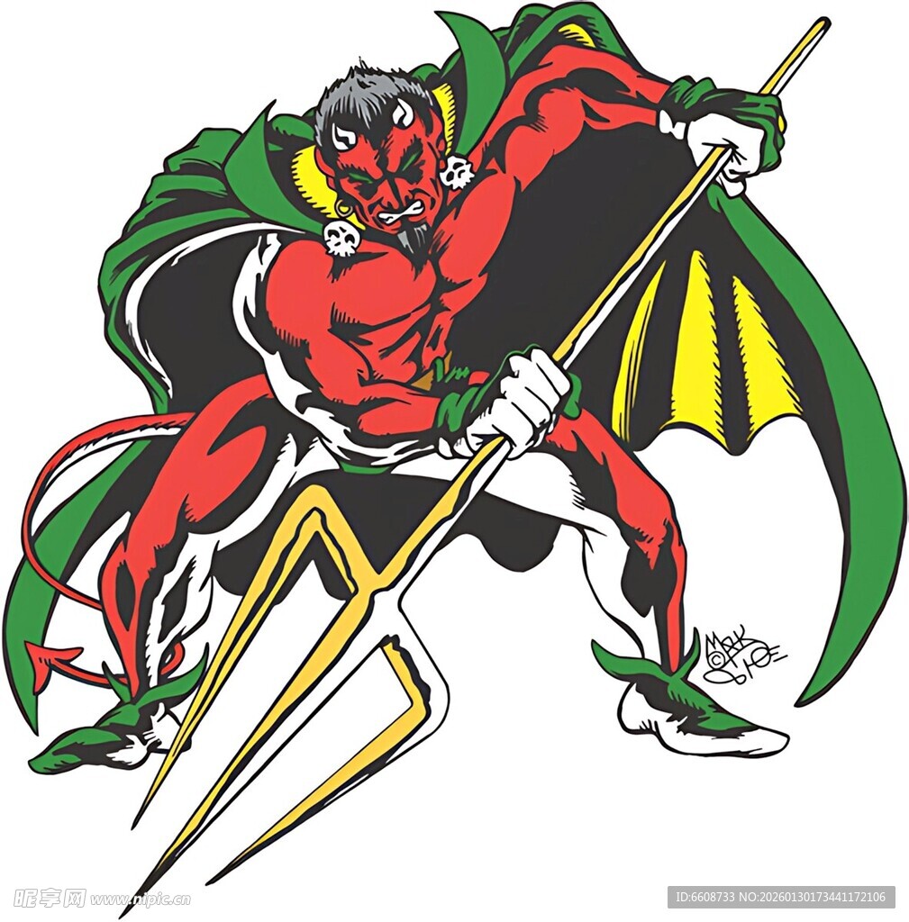 持三叉戟的恶魔形象